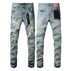 Men's black slim fit skinny jeans with button fly and straight leg design