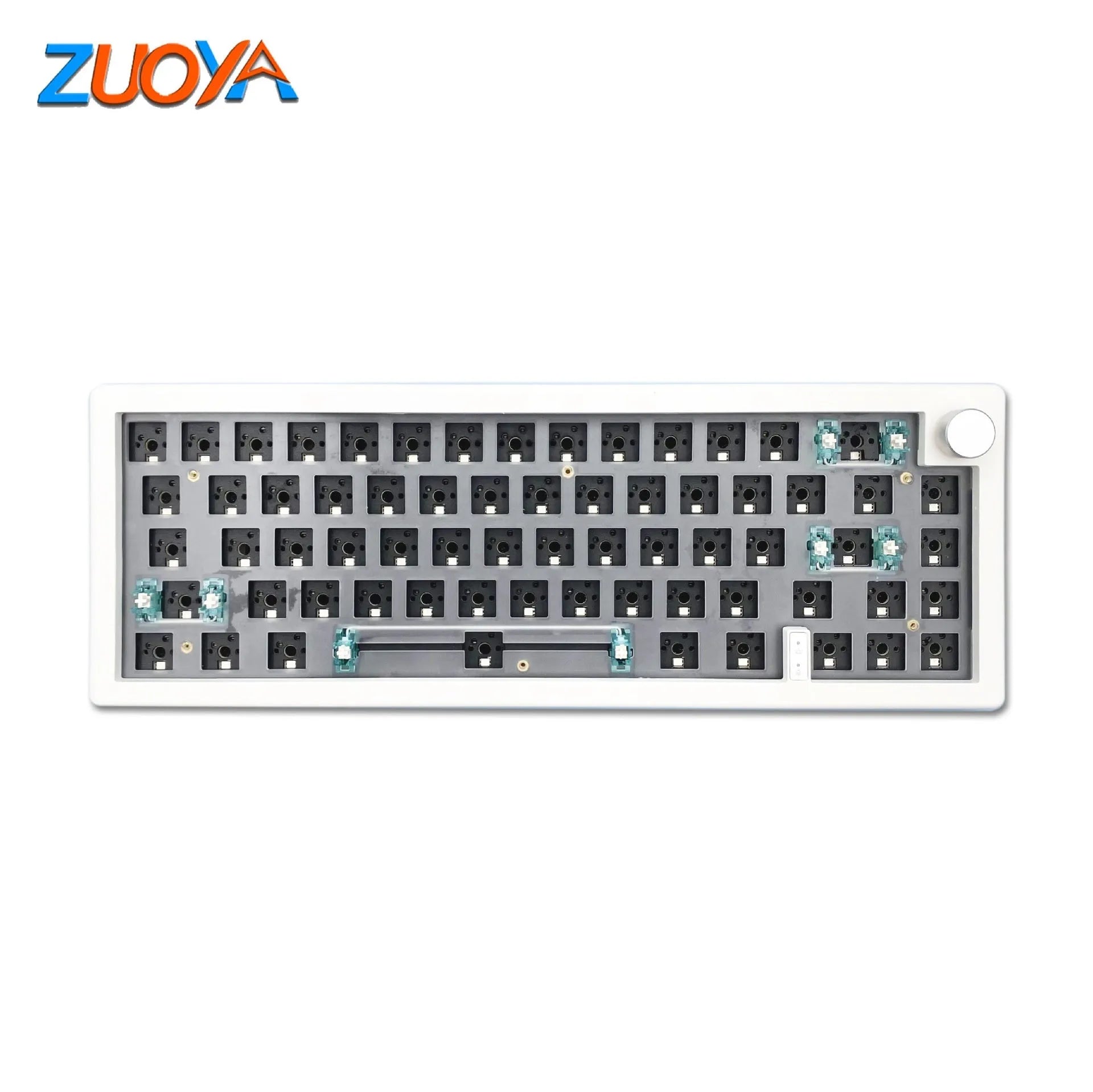 DIY mechanical keyboard kit with RGB lighting in seven colour options showing compact 40cm design
