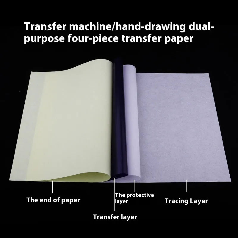 A4 tattoo transfer paper quadruple copy with clear lines for transfer paste gel application