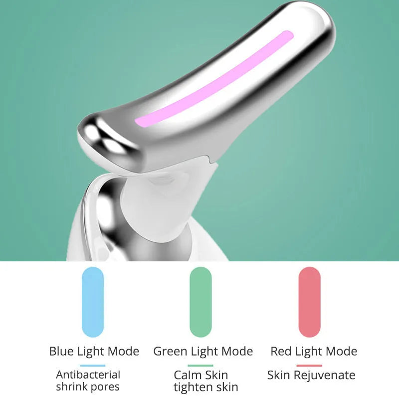 EMS thermal neck lifting massager with microcurrent wrinkle remover and LED lights