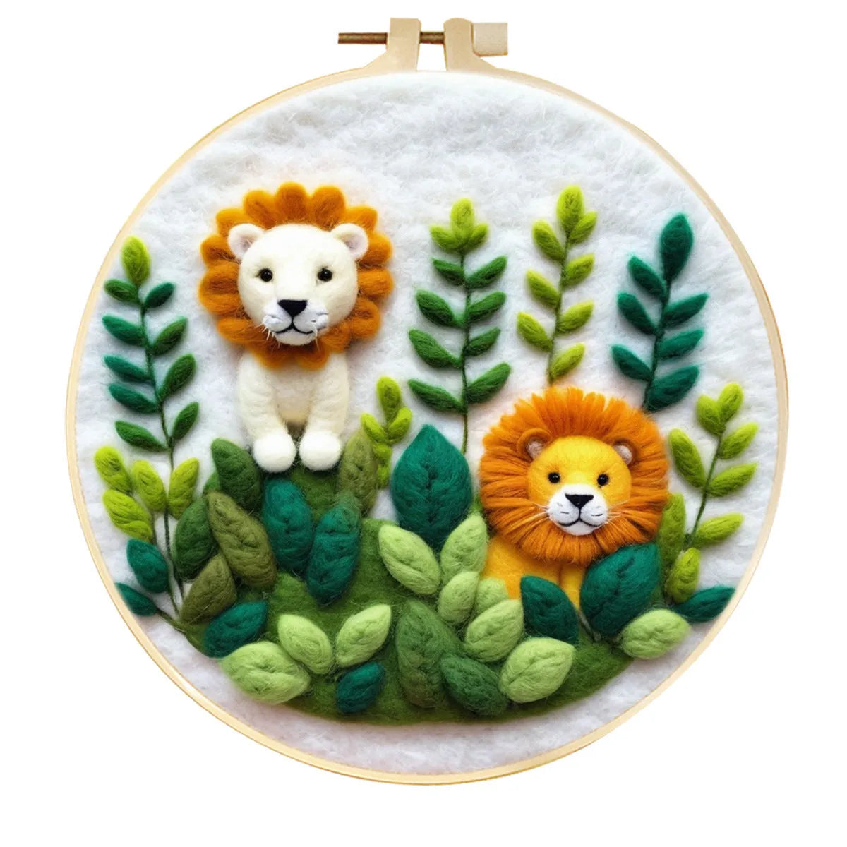 Round linen fabric embroidery kit with free hoop for making a 20x20 cm three-dimensional floral blanket painting.