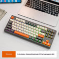 Free Wolf M87 wireless Bluetooth dual-mode mechanical feeling keyboard in blueberry colour on a desk.