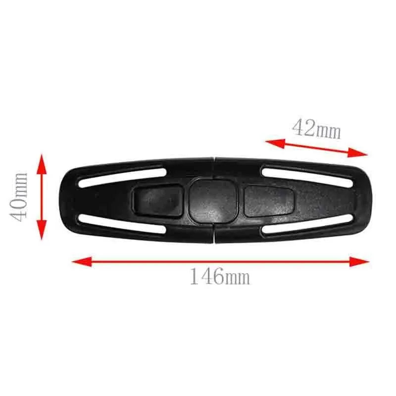 Black nylon PA66 child safety seat buckle lock button for 5-point harness systems