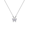 Women's sterling silver butterfly necklace with cross chain design on adjustable 41-50cm perimeter