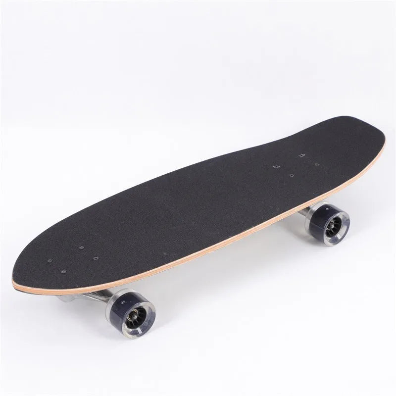 White wooden street scooter with 31-inch maple deck for unisex urban transport