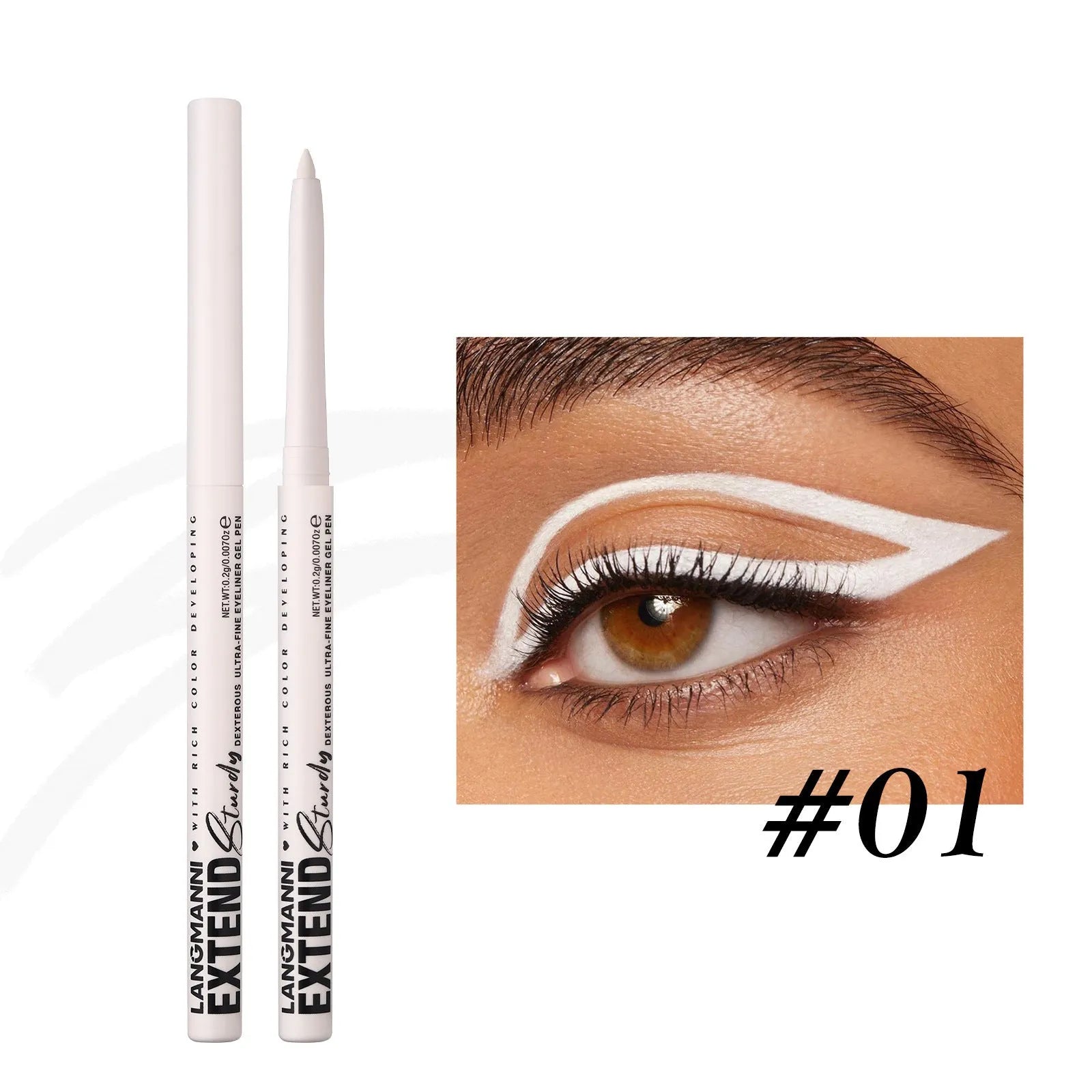 12 colourful gel glitter eyeliner pencils in vibrant shades including matte, glitter, metallic and pearl effects