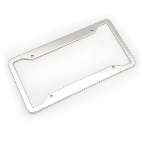 Aluminium alloy stainless steel licence plate frame in black, grey, silver, and steel finishes.
