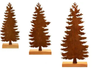 Set of three metal rustic elk Christmas tree decorations in vintage American style.
