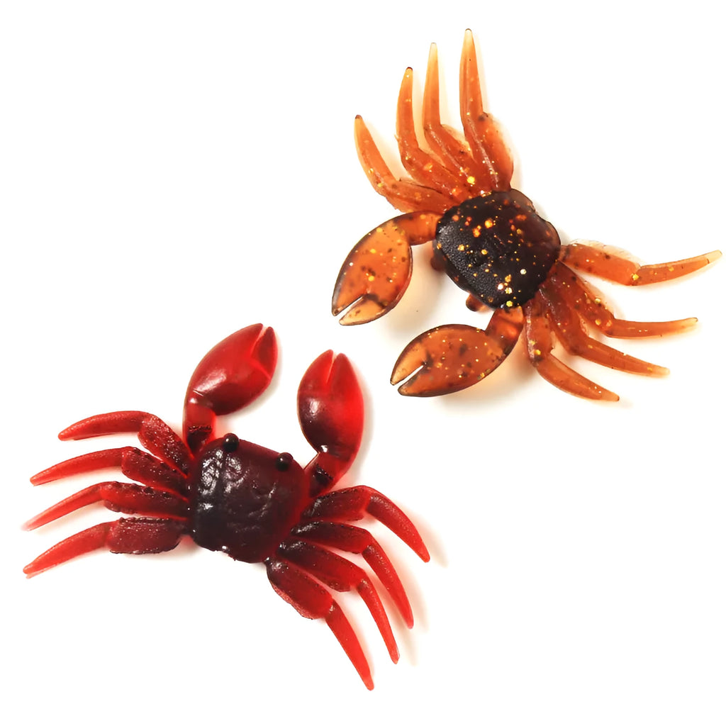 PVC soft crab fishing lure measuring 8cm long in brown crab colour variation