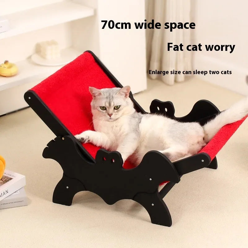 Black and red wooden cat recliner bed and cage MW-054 model for Halloween pet furniture