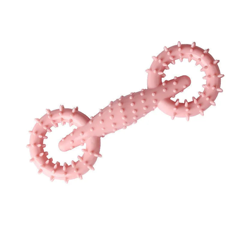 Blue TPR dog chew toy ring for puppy teething, 16cm diameter