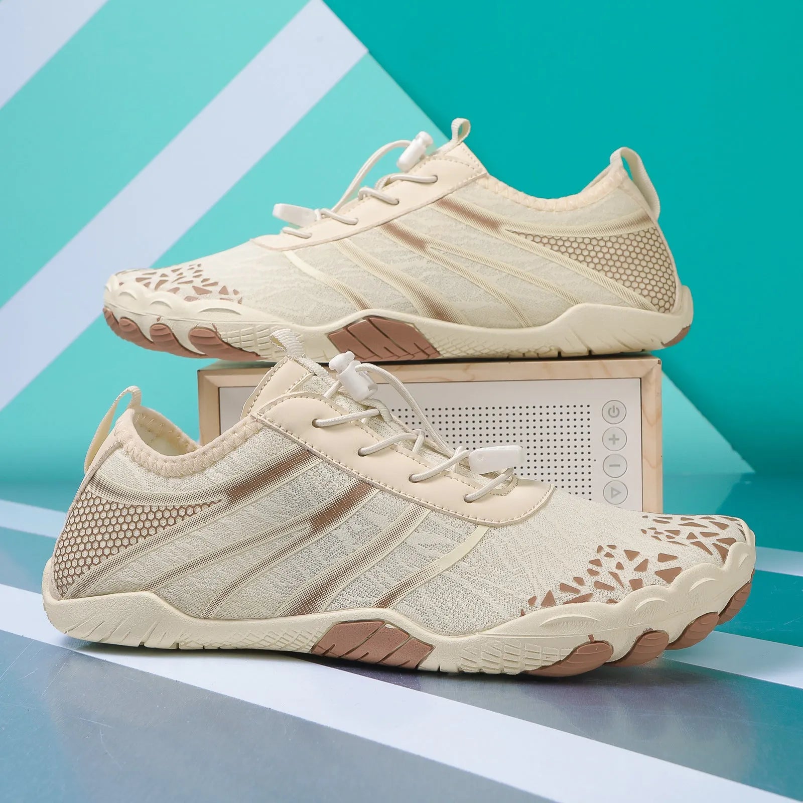 Casual beach running shoes in Lycra stretch fabric available in multiple colours and sizes