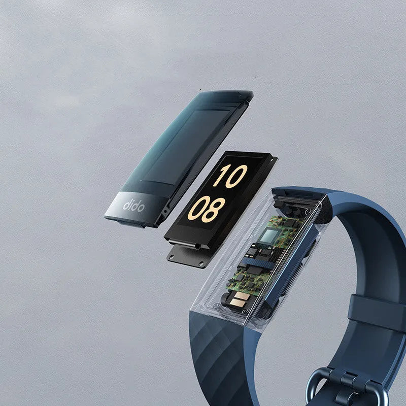 Black smart bracelet with health monitoring for blood pressure, blood oxygen, heart rate and ECG