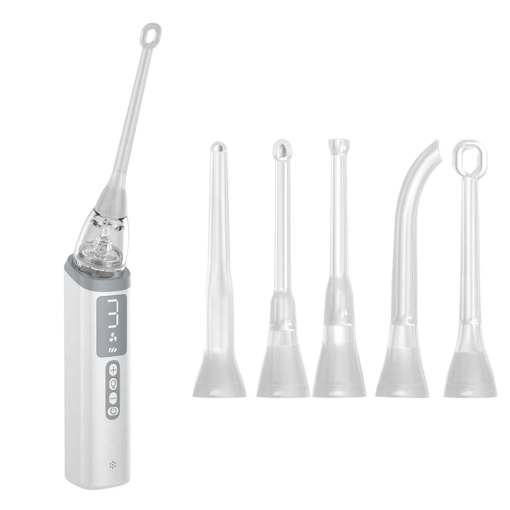 Tonsil stone removal tool with telescopic handle and two stainless steel ends for extraction and plaque scraping