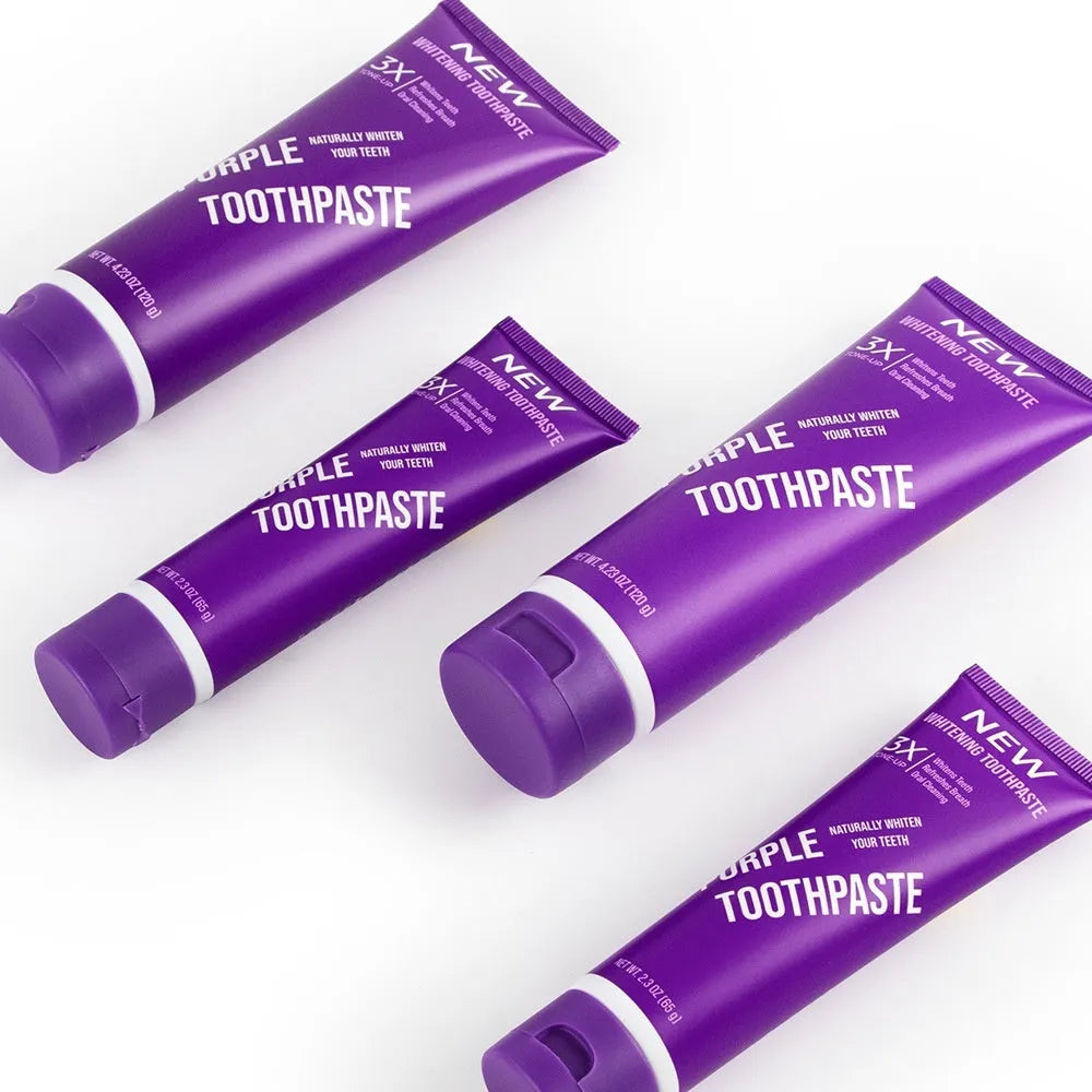 120g tube of purple whitening toothpaste for adult yellow stain removal with fluoride protection