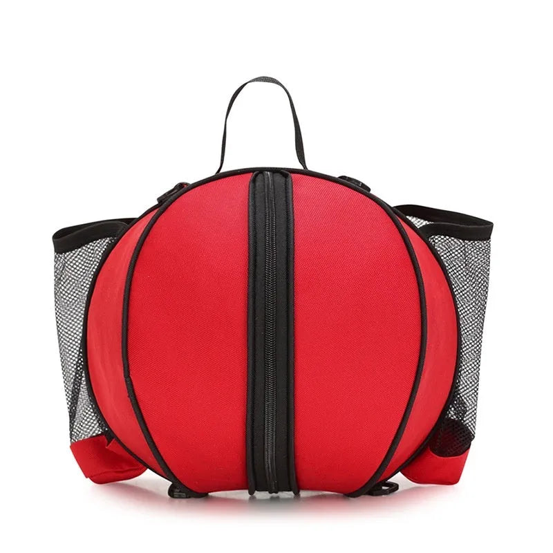 Oxford cloth basketball training bag in black, shown in one-shoulder and two-shoulder backpack styles
