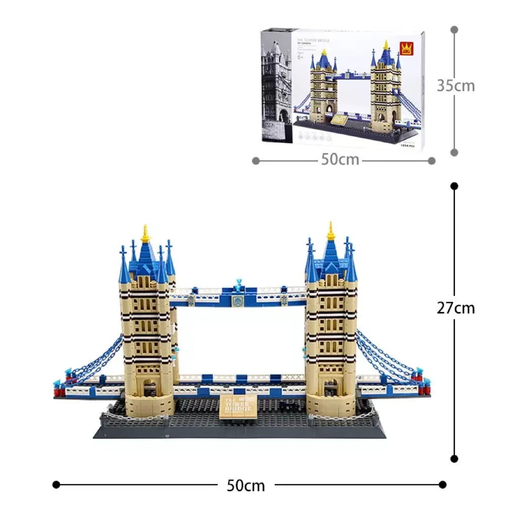 Wange ABS plastic small particle building blocks set with international architecture models
