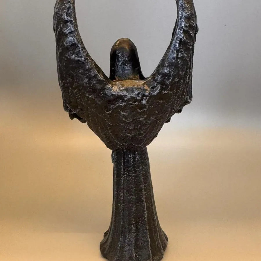 Dark angel resin ornament figurine measuring 6.5 by 5 by 17 centimetres