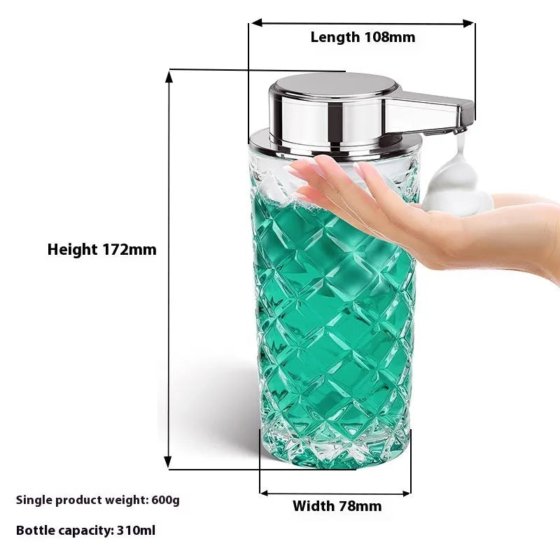 Automatic sensing soap dispenser with silver finish and USB Type-C charging port