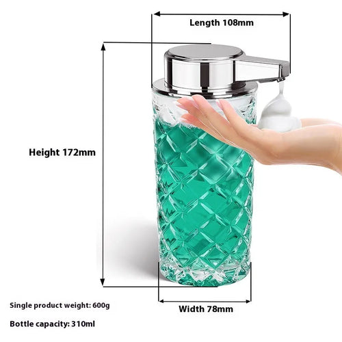 Automatic sensing soap dispenser with silver finish and USB Type-C charging port