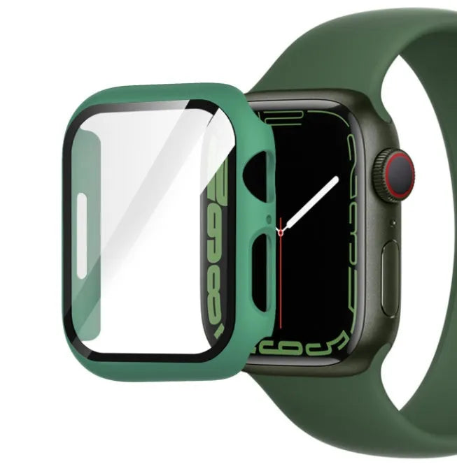 PC tempered film protective case for Apple Watch in multiple colours and sizes.