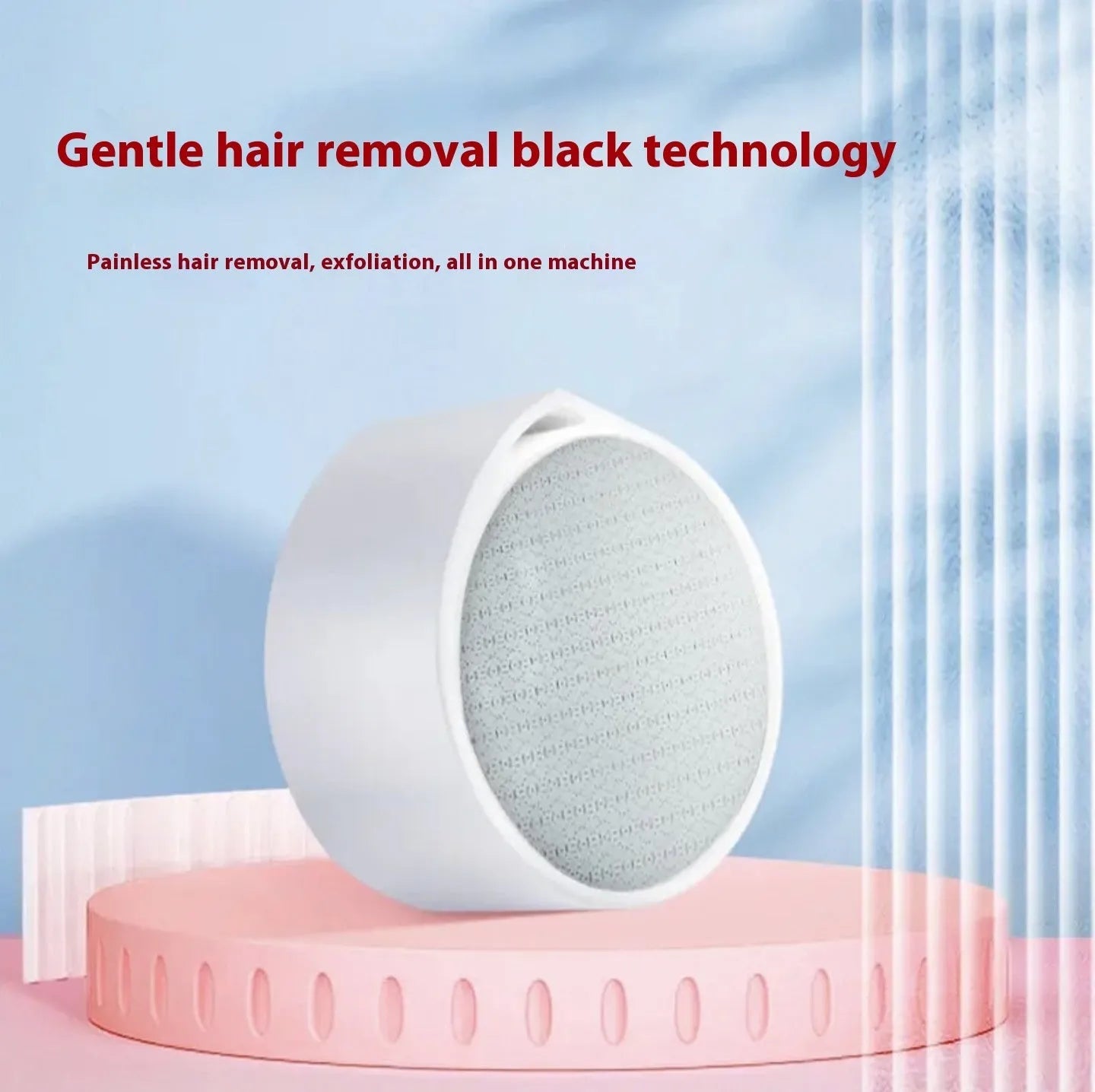Nano glass epilator and dead skin remover foot grinder 2-in-1 device in plastic construction