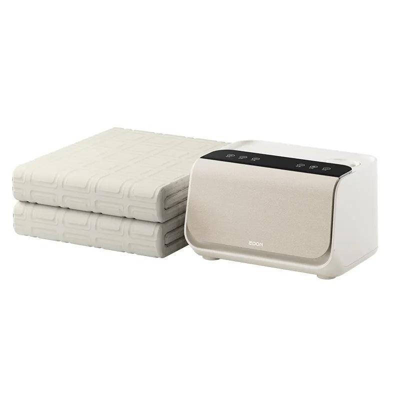 White water capsule electric blanket with smart host controller on bed
