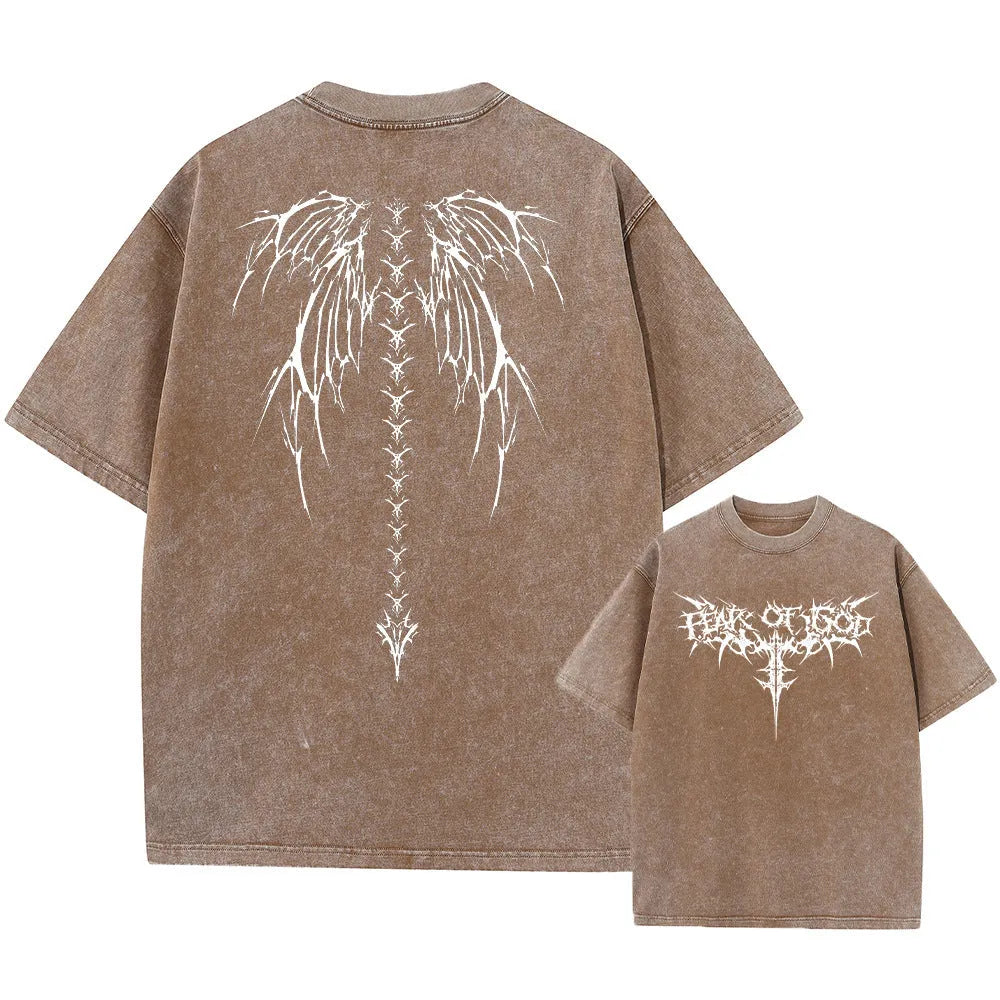 Men's oversized cotton T-shirt in loose fit with drop-shoulder short sleeves