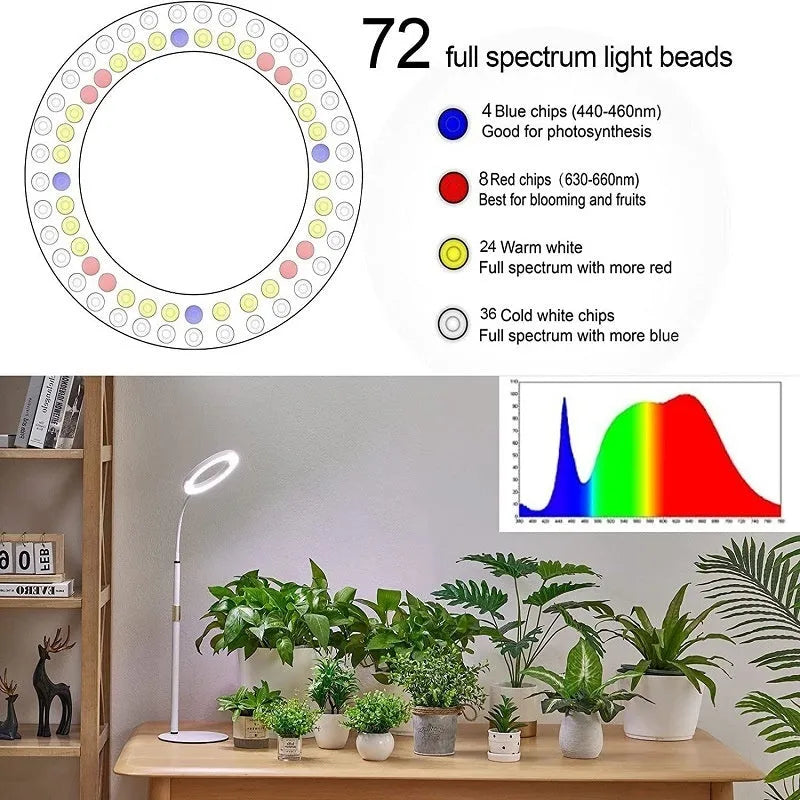 6-inch retractable floor plant grow light with adjustable 160cm aluminium alloy lamp holder