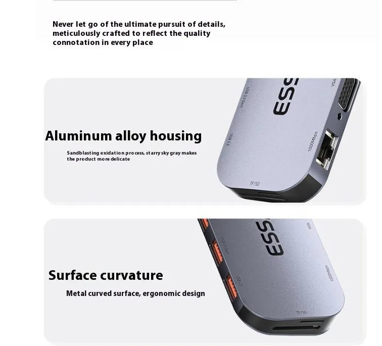 11-in-1 USB-C expansion dock with 20cm cable showing multiple connectivity ports