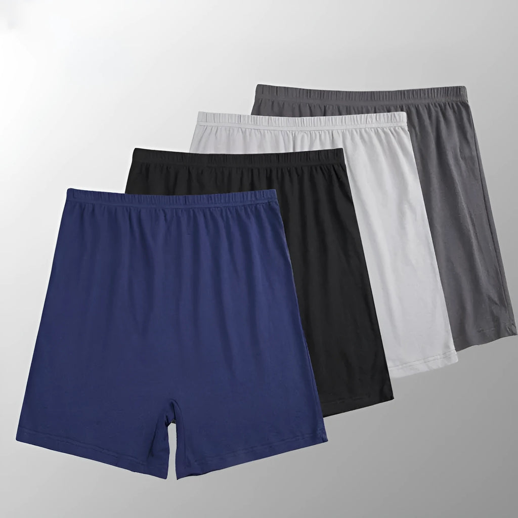 Men's solid colour high-waist boxer shorts made from modal fabric, shown in black, on a white background.