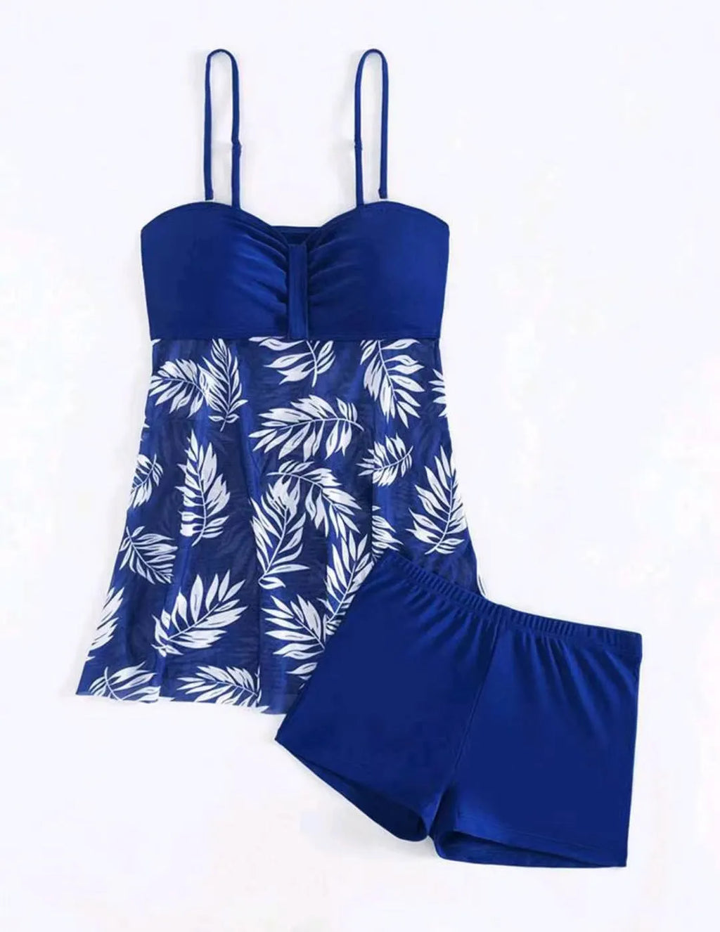 Women's high-waist mesh swimsuit briefs in peacock green, blue and black colours.