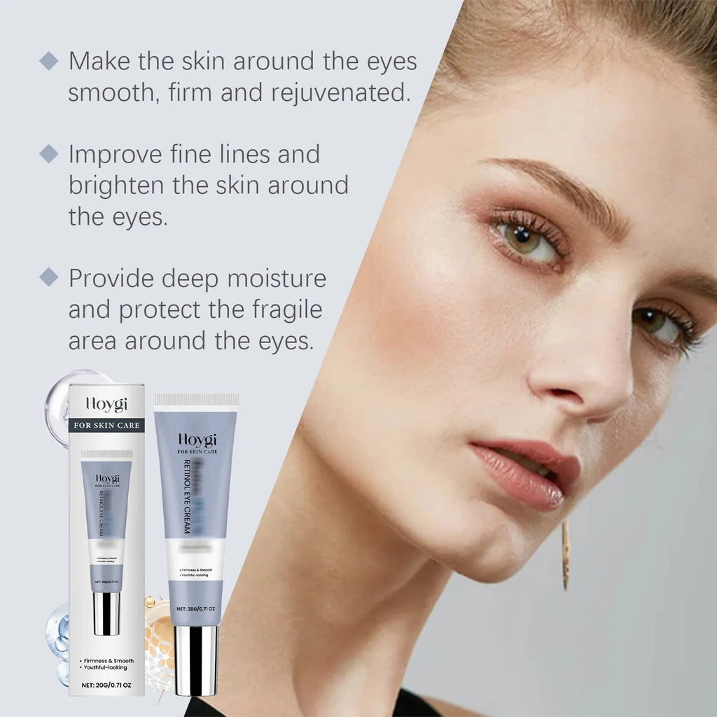 A single 20g tube of retinol soft moisturising eye cream on a white background.