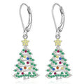 Women's white gold colour Christmas tree star earrings with copper construction