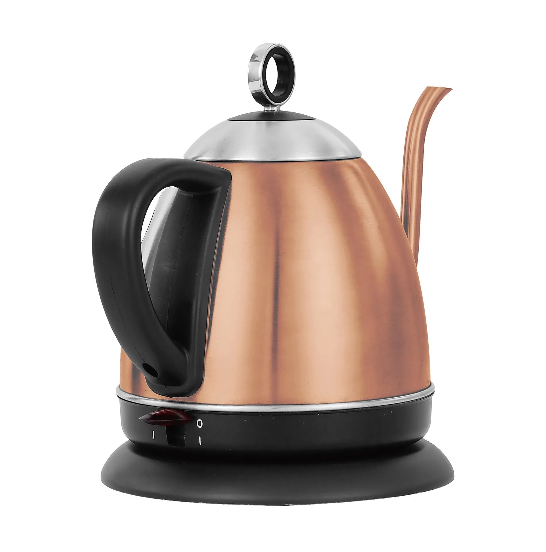 Stainless steel electric kettle in gold colour with touch control panel and 1L capacity