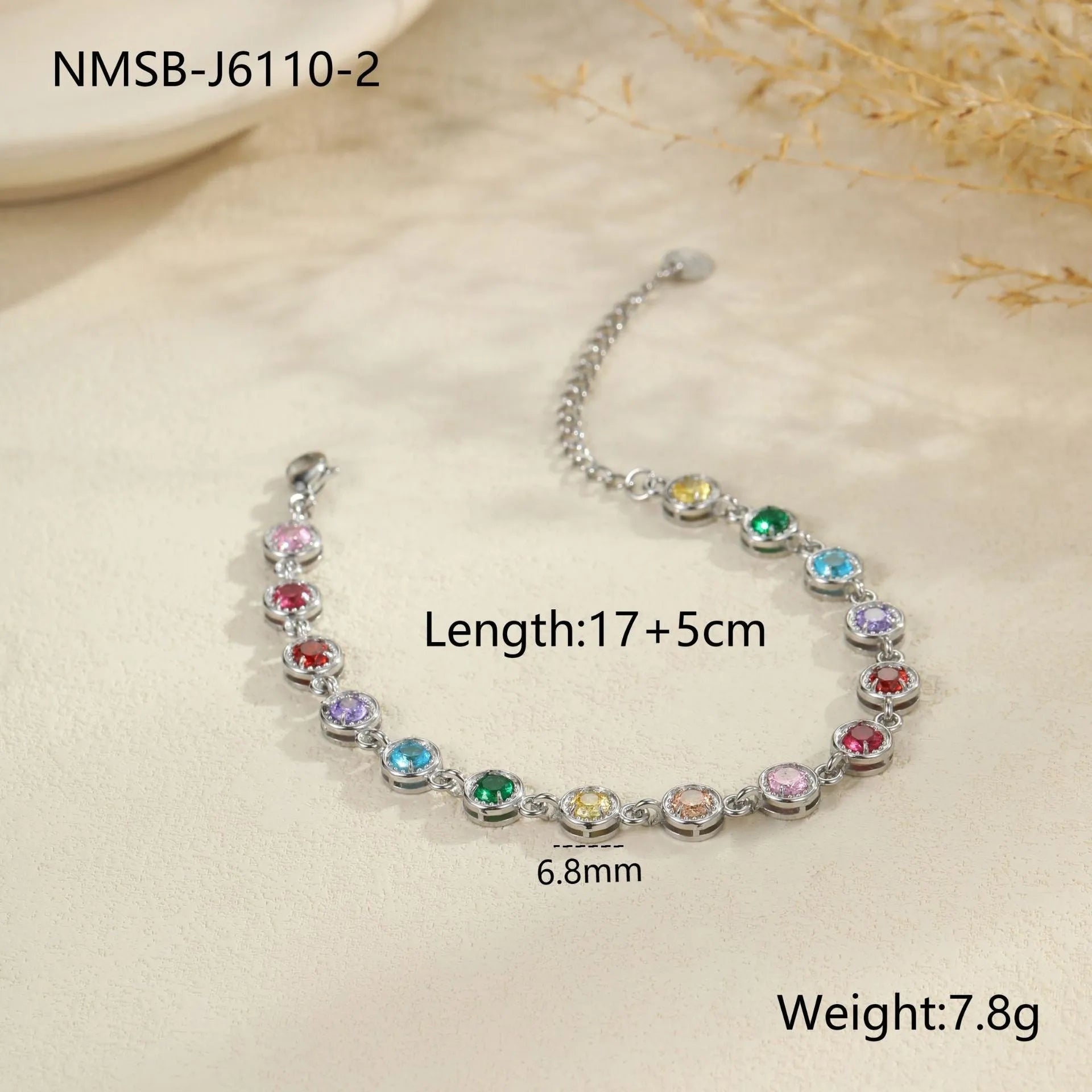 Women's stainless steel bracelet with 18K electroplating in gold or silver with geometric shapes