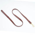 Black PU leather dog lead with quick-release clip shown at full length