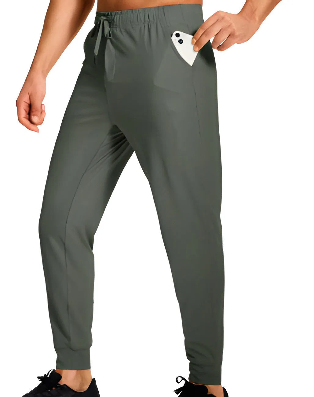 Men's loose fit casual polyester trousers in solid colour available in multiple sizes