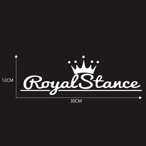 Reflective crown design vinyl car sticker in black, white or colour, measuring 30cm by 12cm.