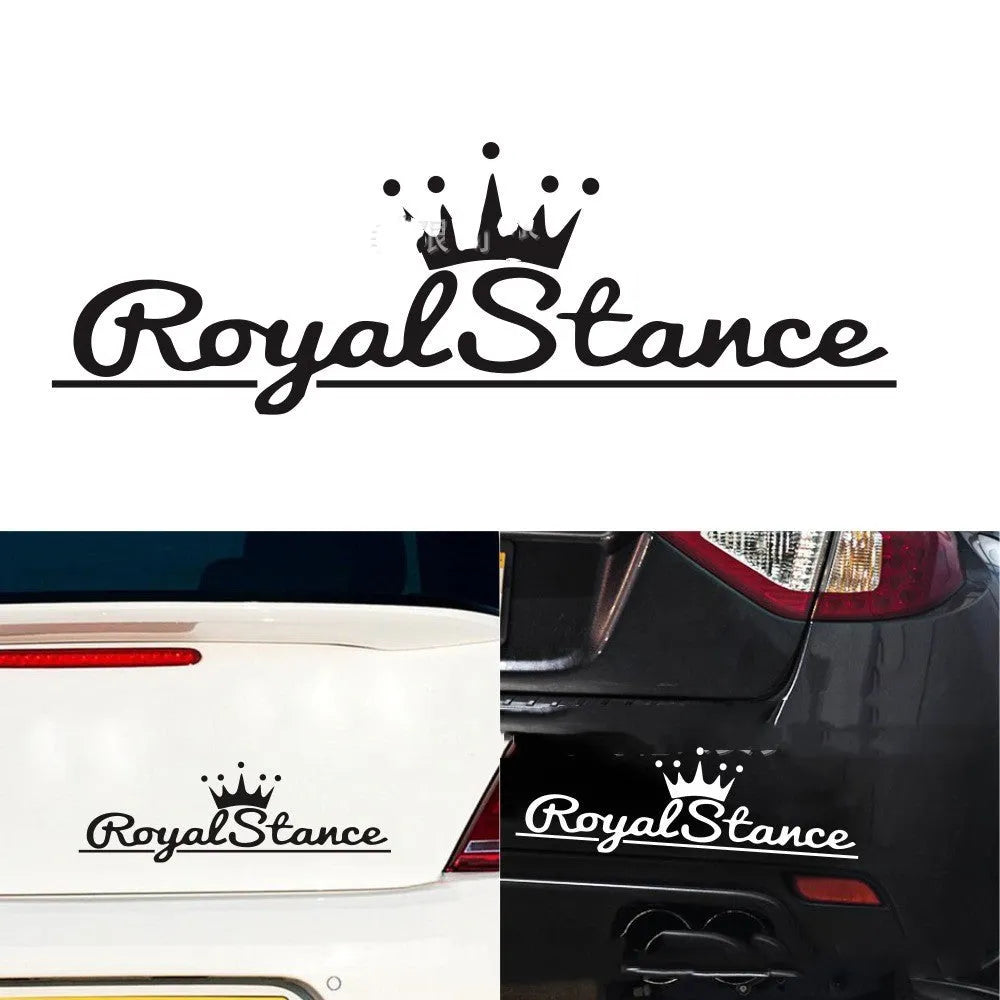 Reflective crown design vinyl car sticker in black, white or colour, measuring 30cm by 12cm.