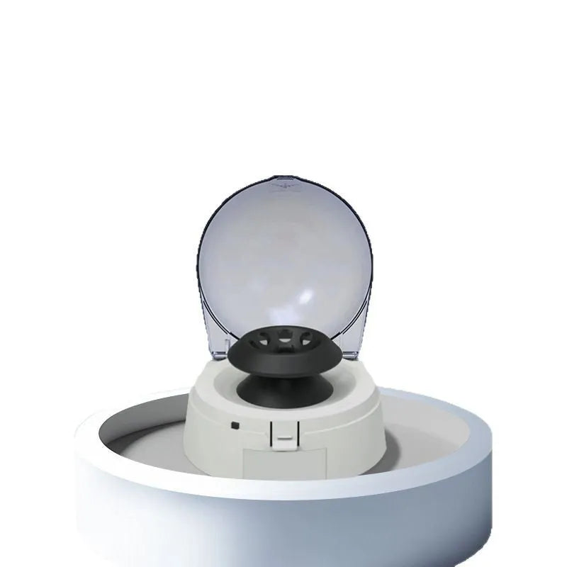 Mini laboratory centrifuge with compact design measuring 157 x 170 x 120 mm