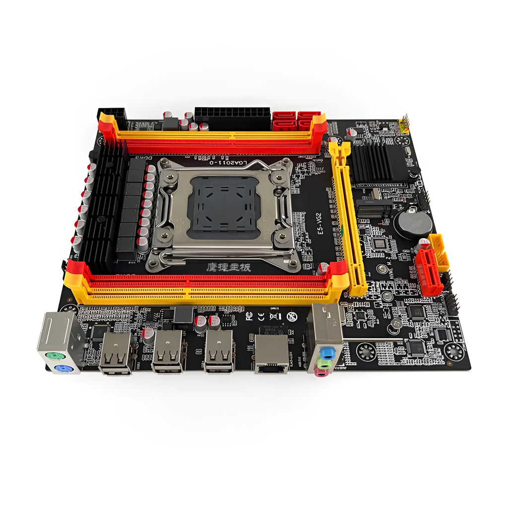 X79-VG2 desktop motherboard with LGA 2011 socket, DDR3 slots, PCIe 16X slot, and M.2 connector.