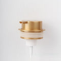 ABS plastic manual foam pump head for soap or cleanser in gold, silver, black, and Asian gold colours