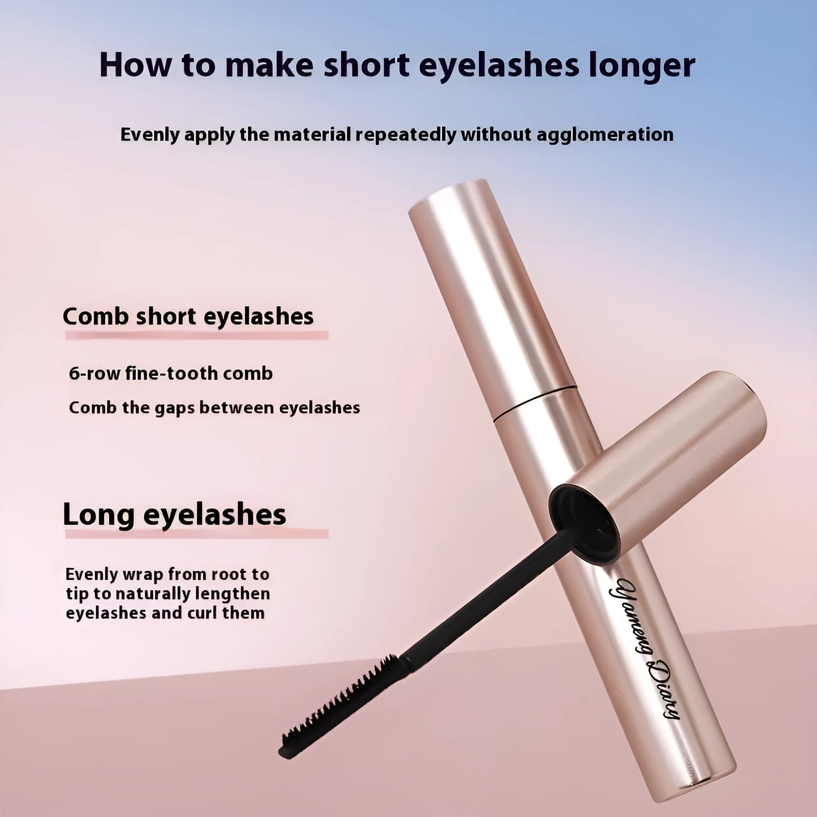 Waterproof mascara product for long curling and setting in black and brown colour options
