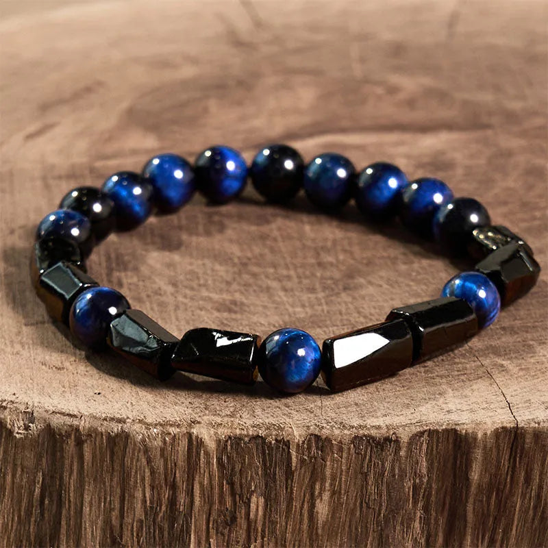 8mm natural obsidian single ring bracelet with a constellation design in a choice of gemstone colours.