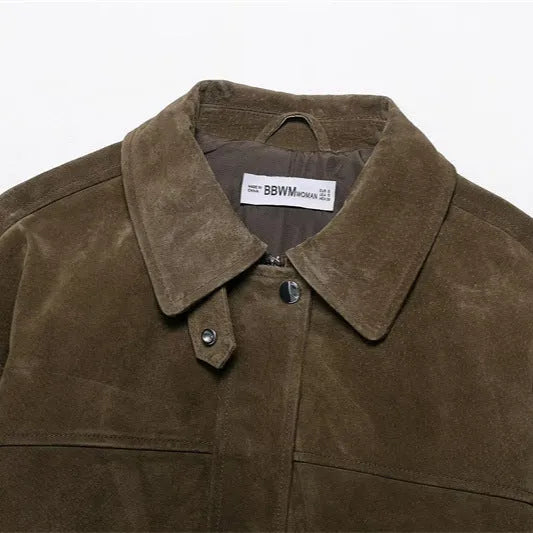 Women's PU casual jacket in picture colour showing Japanese Korean style with medium thickness