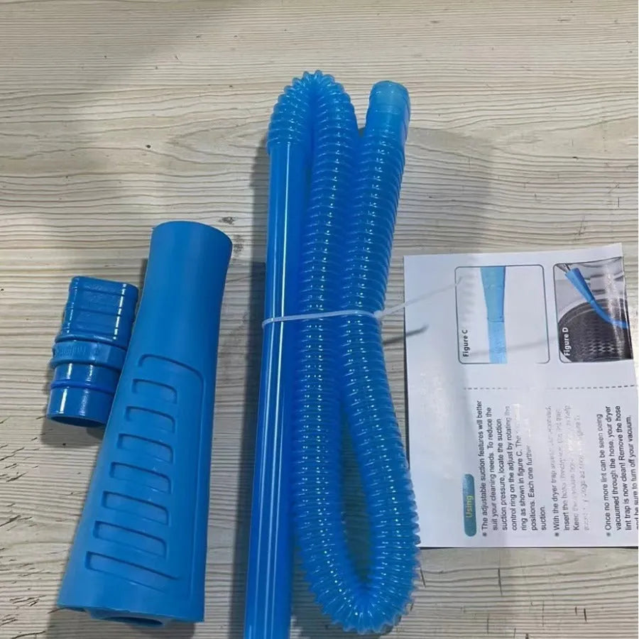 Blue plastic suction pipe vacuum attachment with round head for washing machine dust cleaning