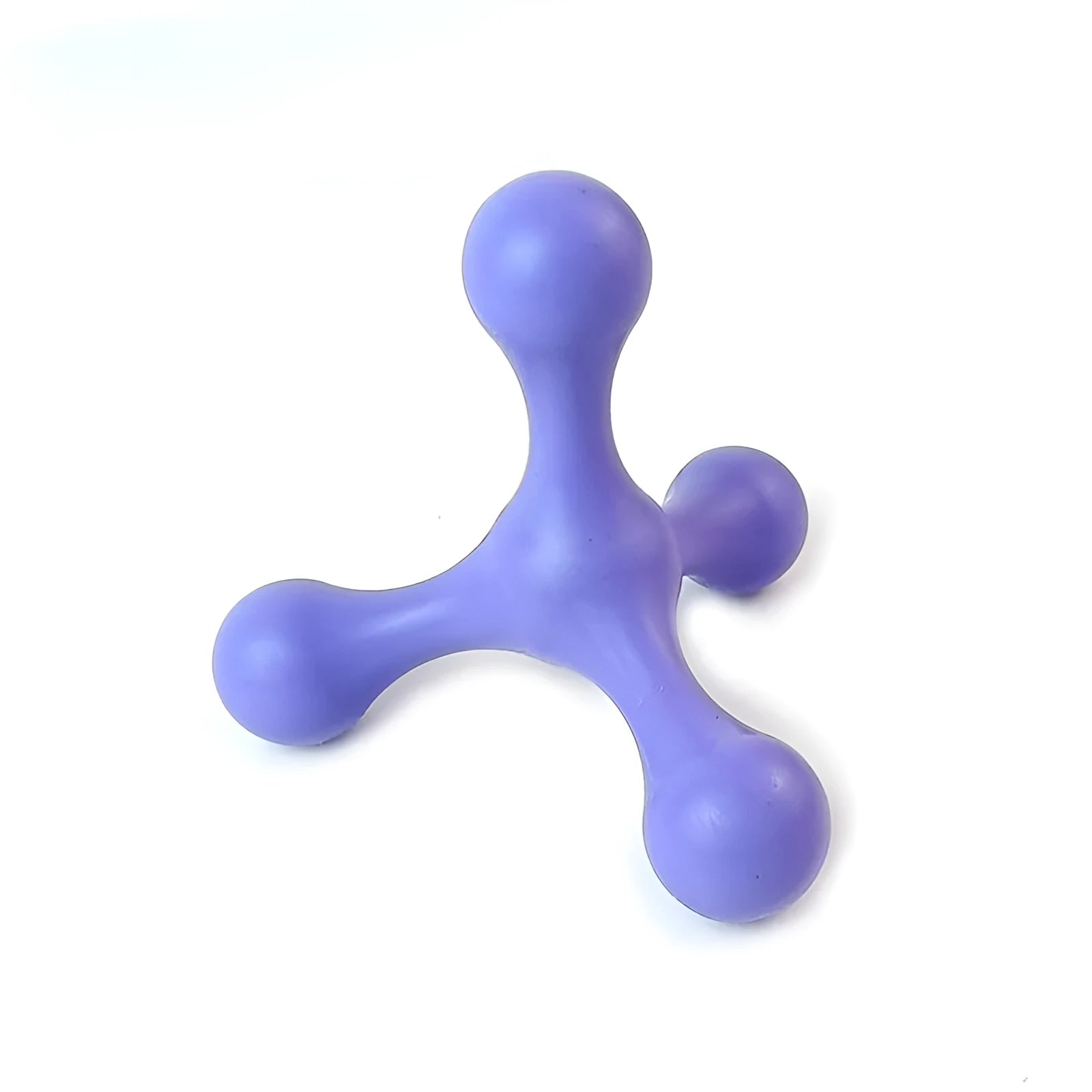 Blue silicone puppy teething chew toy with three legs and bone shape for small medium dogs