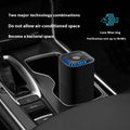 Mini car air purifier with USB cable in black and white colour options
