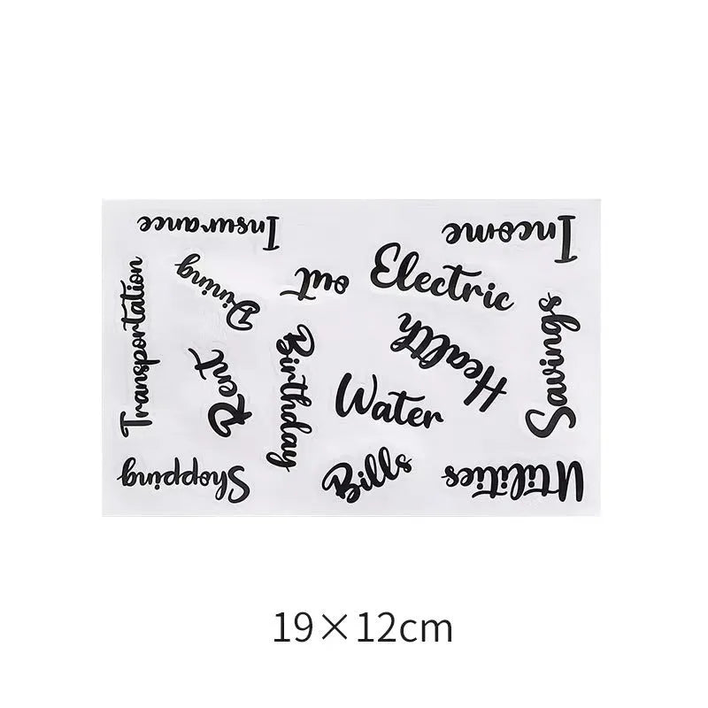 Handwritten label adhesive sticker collection showing multiple grid formats and colour options